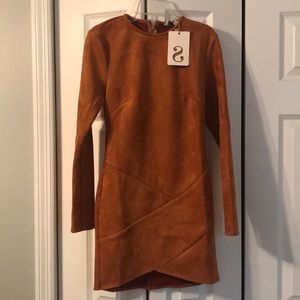 Sabo Skirt Long Sleeve Suede Dress